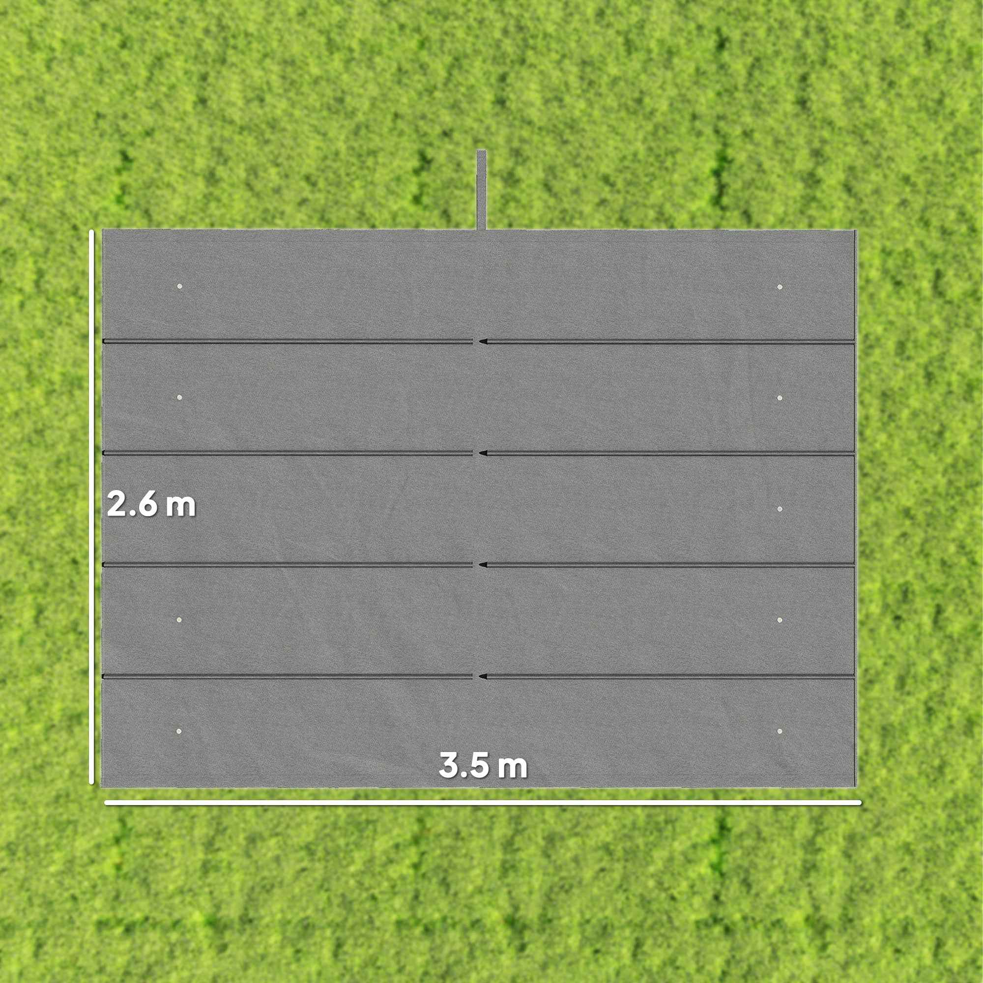 Outsunny Replacement Canopy for 4x3m Gazebo with 10 Drainage Holes, Light Grey