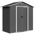 Outsunny Garden Shed Steel Tool Storage Shed 194x107x191 cm, Grey