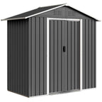 Outsunny Garden Shed Steel Tool Storage Shed 194x107x191 cm, Grey