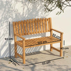 Outsunny 2-Person Garden Bench, FSC Acacia Wood, Slatted Seat and Backrest, Natural