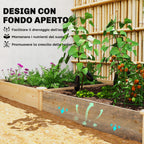 Outsunny Vegetable Garden in Box with Central Divider and Open Bottom, in Fir Wood, 235x121x26 cm, Wood Color