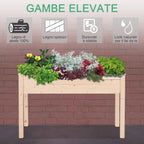 Outsunny Raised Vegetable Garden Bed, Hanging Urban Vegetable Garden Planter Table with Fabric Cover for Garden, 122.5x56.5x76cm, Wood
