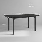 Extendable Table 4-6 Seater Expandable 120-160cm with Steel Legs, Black