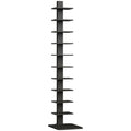 HOMCOM Modern 11-Tier Tall Bookcase, Space-Saving Industrial Style, 34.5 x 41.5 x 163.5 cm, Black