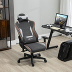 150° Reclining Gaming Chair with Rocking Function, Headrest and Lumbar Cushion, Grey