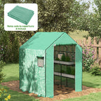 PE Cover for Garden Greenhouse with Hinged Door and Windows, 140x143x190cm, Green (COVER ONLY)