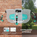 Automatic Wall Mounted and Portable Hose Reel Length 25+2 m, Locking System and 7 Jets, Grey