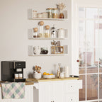 Set of 3 Wooden Wall Shelves, 80x18x18 cm, White
