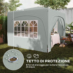 Folding Garden Gazebo 3x3m with Adjustable Height, UPF50+ Protection and Bag, Light Grey