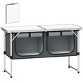 Outsunny Folding Camping Shed with Cabinet, Silver