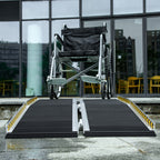 Folding and Non-Slip Aluminum Wheelchair Ramp, 152x73cm, 272kg Capacity