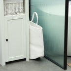 Portable and Foldable 36L Laundry Basket with Natural Cotton Handles, Ø38x45 cm, Cream