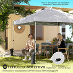 Outsunny 3x3m Pop Up Gazebo with Pockets, UPF 50+, with Sandbags and Wheeled Bag, White