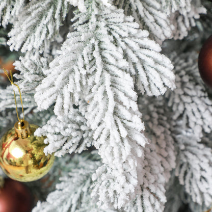 CHRISTMAS TREE - Snow-covered Christmas Tree with 1321 Fireproof Branches, in Plastic and Metal, Ø115x180 cm, Green