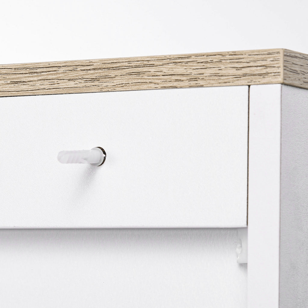 3-Door Wooden Kitchen Sideboard, Adjustable Shelves, Nordic Minimalist Style, 90x30x90cm, White