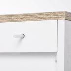 3-Door Wooden Kitchen Sideboard, Adjustable Shelves, Nordic Minimalist Style, 90x30x90cm, White
