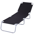 Outsunny Folding Garden Lounger in Metal and Breathable Oxford Fabric