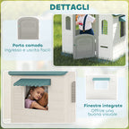 5-in-1 Children's Playhouse in Multi-Color PP with Basketball, Rings and Darts, 132x118x124 cm