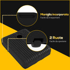 Garden Umbrella Base Fillable with Water and Sand 70-90 kg, Wheels and Handle in HDPE, 80x60 cm, Black