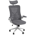 Height-Adjustable Office Chair with Lumbar Support and Flip-Up Armrests, 65x64x120-130 cm