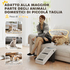 3-Step Non-Slip Dog and Cat Step Ladder, Foldable Design with 10kg Capacity, Cream