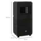 HOMCOM Portable Air Conditioner 950W with 5 Modes and 3 Speeds, in ABS Plastic and Steel, 33x28x70.4 cm, Black - Borgè
