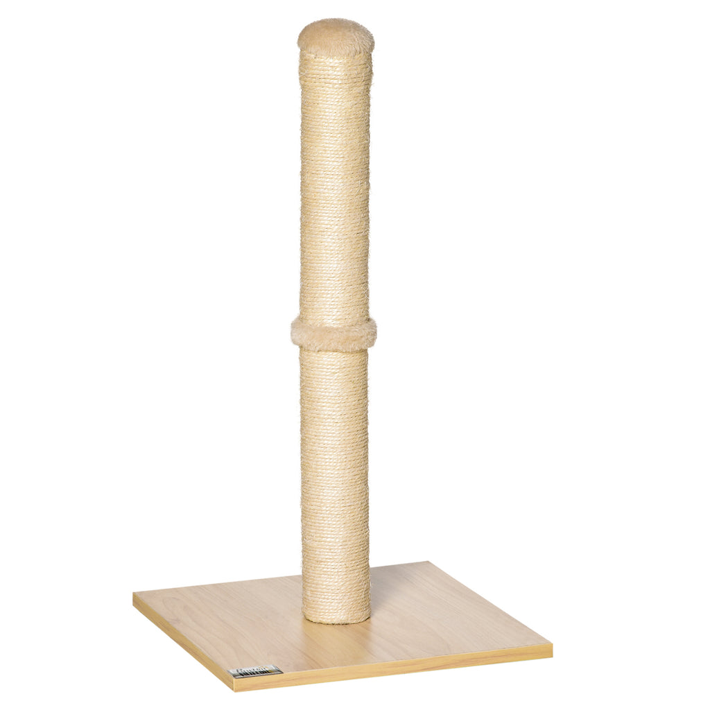 Cat Scratching Post with 60cm High Sisal Pole and Chipboard Base, Beige