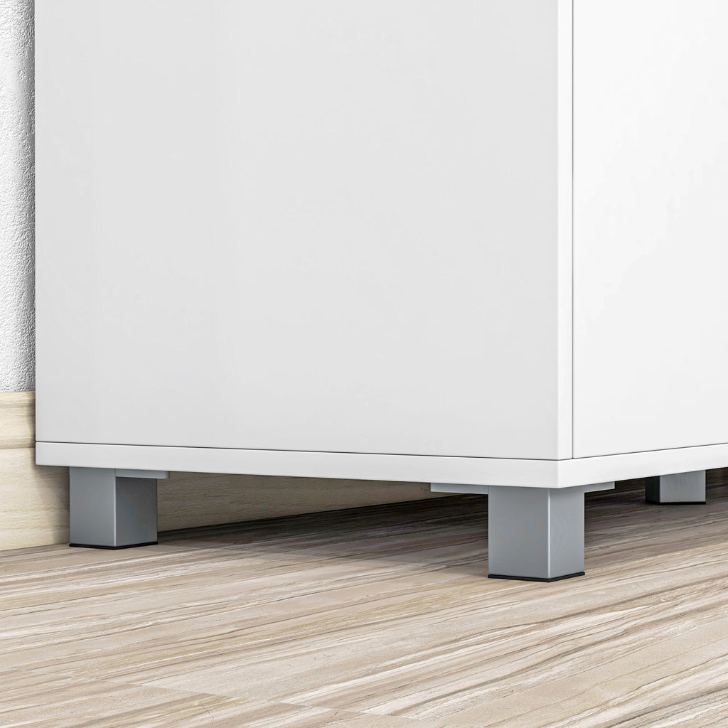 Homcom Modern Cooking Wooden Kitchen with lockers, drawer and open compartment, 105x39x83cm, white - Borgè