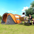 Outsunny 2-Person Pop-Up Camping Tent with 2 Doors, 4 Windows and Waterproof Tarp, 263.5x220x123 cm, Orange