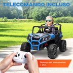 24V 2-Seater Electric Ride-On Car for Kids with Remote Control and 3 Speeds, Ages 3-8 Years, Blue
