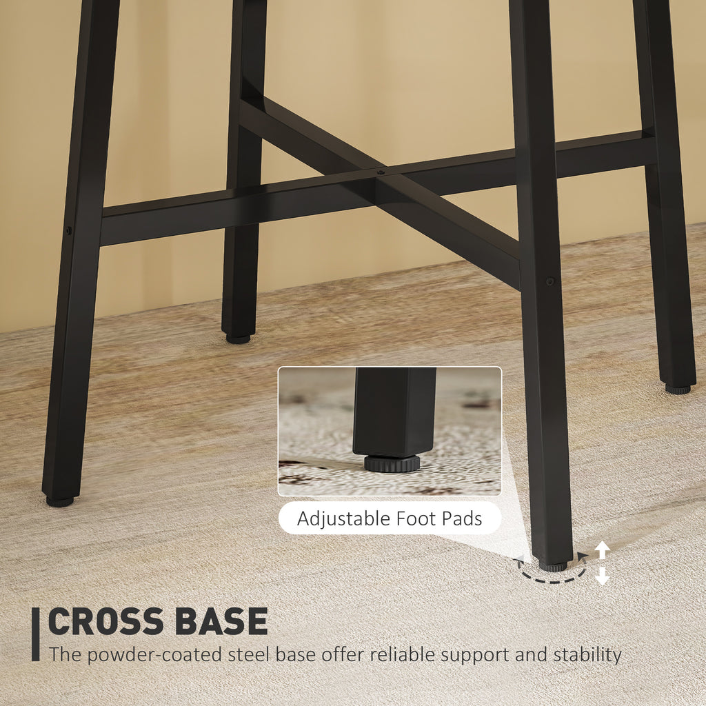 Round Industrial Dining Table for 2 People, in Wood and Steel, Ø80x75 cm, Black and Wood Color