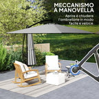 Cantilever Garden Umbrella 3x2.5 m with Crank, Tiltable and Swivel with Cover, Gray