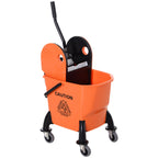 Professional Cleaning Trolley 26L Capacity Removable Wringer with Wheels 44 × 36 × 90cm Orange