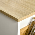 Bar Table with 3 Shelves and Protective Bars, in Steel and Chipboard, 112x57x106 cm, White