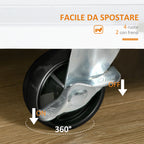 3-Tier Kitchen Trolley with 4 Wheels, MDF and Chipboard, 89x45x89cm, White