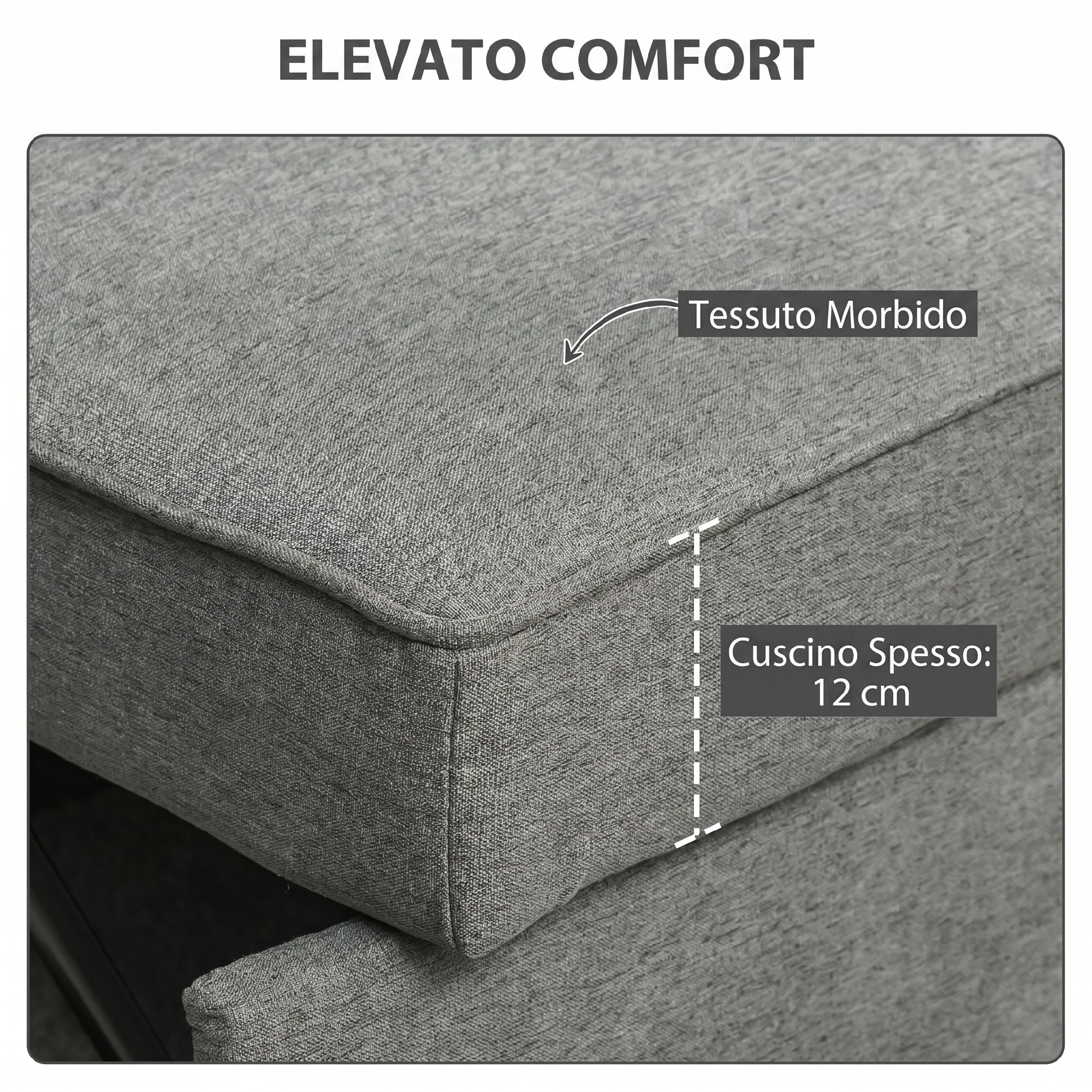 HOMCOM 3-in-1 2-Seater Sofa Bed with 3-Position Adjustable Backrest and 2 Cushions, Linen-Effect Fabric, Grey