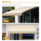 Outsunny 3x2.5m Aluminum and Polyester Cranked Drop-Top Awning, Beige