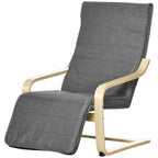 Homcom Relax armchair with 5 -level footrests and birch wood and fabric farm, gray - Borgè