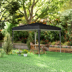Gazebo 3x3m for 6-9 People Adjustable Height with Drainage Holes, in Metal and Black Oxford Fabric
