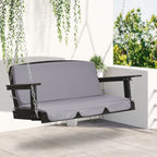 Outdoor Cushions for 3-Seater Garden Swings with Laces, 2 Pieces of 130x45x5 cm, Grey