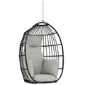 Outsunny Hanging Egg Chair with Hook, Cushion and Headrest, in Steel and Polyester, 75x62x107 cm, Grey