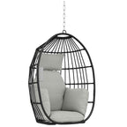 Outsunny Hanging Egg Chair with Hook, Cushion and Headrest, in Steel and Polyester, 75x62x107 cm, Grey