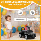 AIYAPLAY Mercedes Benz Licensed Ride-On Toy Car with Horn and Storage Space, 65x28x39 cm, Black