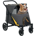 Folding Dog Stroller for Medium Dogs with Zippered Entrances and Mesh Windows, 112x65x100 cm - Borge' Group Limited