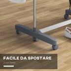 Vertical Drying Rack with 3 Adjustable Shelves, in Steel and Plastic, 142x55x152 cm, Grey and Silver