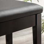 Piano Stool with Storage Compartment in Wood and PU Faux Leather, 75x35x49cm, Black