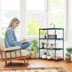 Outsunny 4-Tier Open Plant Stand in Steel and Plastic, 67x49x105 cm, Dark Green