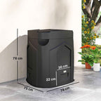 Outsunny Rotating Triangular Garden Composter with 3 Doors, 78x75x78 cm, Black