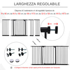 Dog Gate for Pets 3 Extensions Adjustable Width Up to 147.5cm Automatic Closing, Black - Borge' Group Limited
