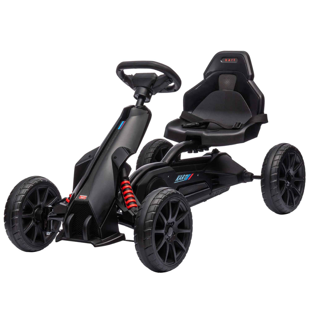 Outsunny Kids Pedal Go-Kart with 4-Position Adjustable Seat and EVA Wheels, 100 x 58 x 58.5 cm, Black